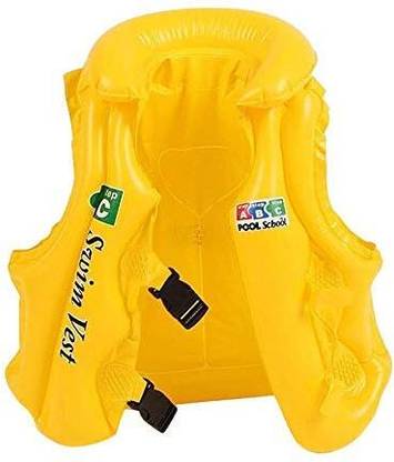 Mighty Adjustable Children Float Inflatable Swim Vest Safety Jacket for Swimming (Assorted Colour, 1-pcs) Swim Floatation Belt
