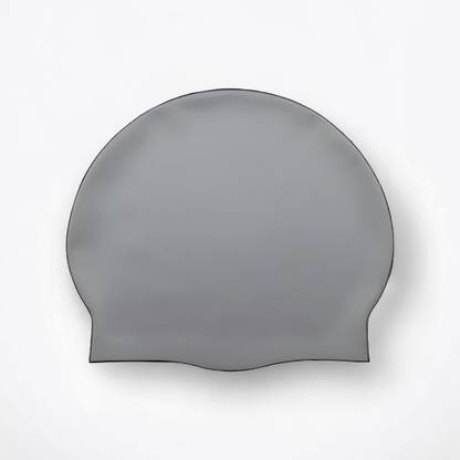 LYXAR Unisex Plain AquaDome Grey Swim Cap Free Size Swimming Cap