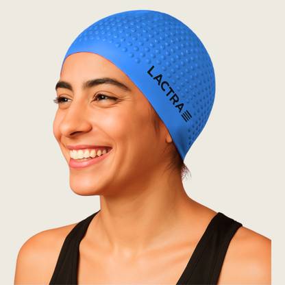 Lactra MS-LONG-HAIR-DOTTED-SILICONE-CAP-RED Swimming Cap