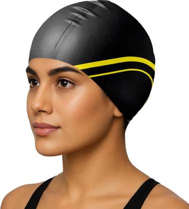 BOLDFIT Swimming Cap for Men and Women Silicone Full Head Cover Swimming Pool Cap Swimming Cap