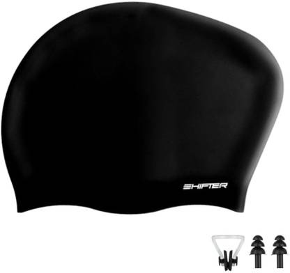 SHIFTER Swimming Cap For Women Girls Long Hair Extended Shape Comfortable Stretch Swimming Cap