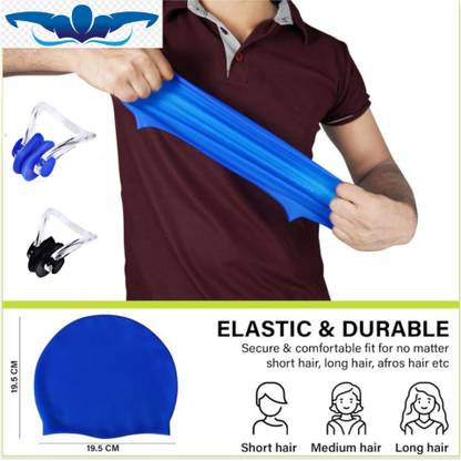 Swiming Silicon Swimming Cap And Nose Plugs Swimming Cap