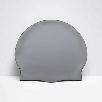 LYXAR Unisex Plain FlexiFit Stretch Grey Swimming Cap Free Size Swimming Cap