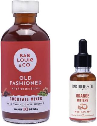 BAB LOUIE & CO. Mix Combo Pack, 100% Natural, Non-Alcoholic Beverage, Manhattan, Negroni Orange Bitter & Old Fashioned