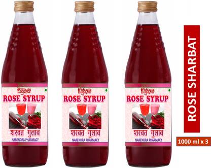YUGANTAR ROSE SYRUP (1000 ML EACH) PACK OF 3 ROSE