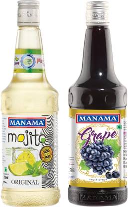 MANAMA Original Mojito Syrup and Grape Syrup, Mixer for Mocktails, Cocktails, Drinks, Juices