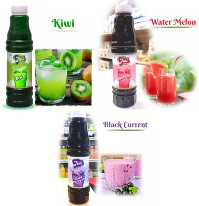 jeni Kiwi+WaterMelon+BlackCurrent Sharbat & Syrup Summer Combo [700ml X 3] Kiwi, WaterMelon, BlackCurrent