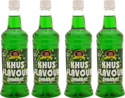 FOOD ESSENTIAL Khus Flavour Sharbat 3 ltr. Pack of 4 (750 ml each) Khus