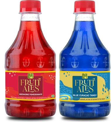DHAMPUR GREEN Blue Curacao & Grenadine (Pack of 2) - 600ml Blue Curacao, Grenadine