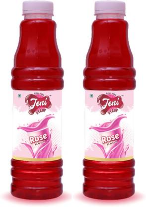 jeni Milk Sharbat Pack of 2 Flavors - Rose /Non-Fruit Sharbats Synthetic Syrup Combo/Gift Pack/Summer Combo [700 ml each] [700 ml, 700 ml, Pack of 2] Rose Sharbat