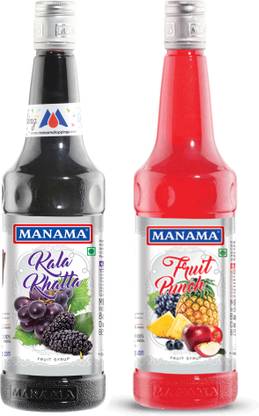 MANAMA Kala Khatta Syrup and Mix Fruit Syrup, Mixer for Mocktails, Cocktails, Drinks, Juices