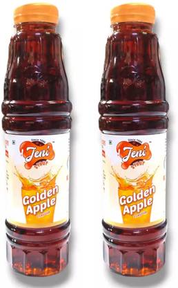 jeni GOLDEN APPLE Sharbat & Soda/Non-Fruit Synthetic Syrup Combo (700ml X 2) Golden Apple