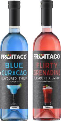 fruitaco FBC-09 Fruitaco Blue Curacao Grenadine Combo Mocktail Syrup for Mocktails, Cocktails