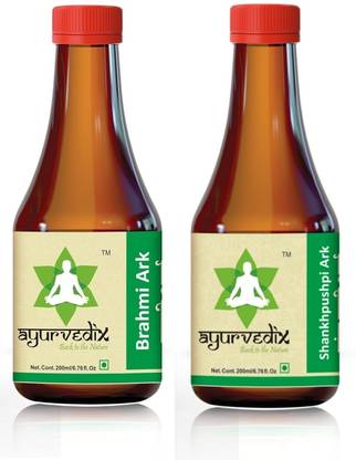 ayurvedix Brahmi Ark(200ml) & Shankhpushpi Ark(200ml) Combo For Memory & Immunity Natural Flavor