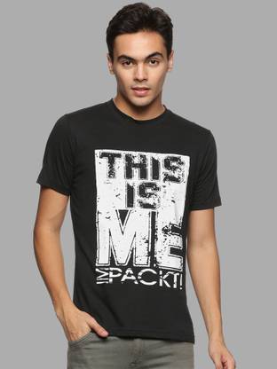 IMPACKT Printed Men Round Neck Black T-Shirt