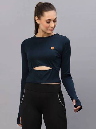 RIGO Solid Women Round Neck Blue T-Shirt