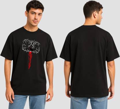 MARVEL By Metronaut Graphic Print Men Round Neck Black T-Shirt