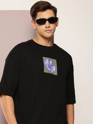 Kook N Keech Printed Men Round Neck Black T-Shirt