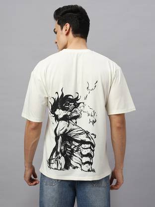 Crazybee Graphic Print Men Round Neck Beige T-Shirt