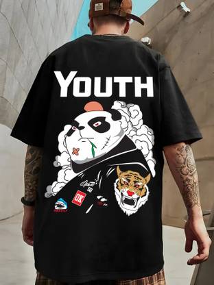 HouseOfCommon Graphic Print Men Round Neck Black T-Shirt