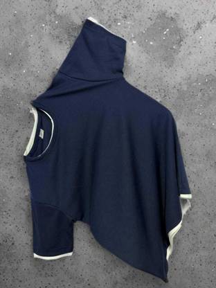 Solid Men Dark Blue T-Shirt