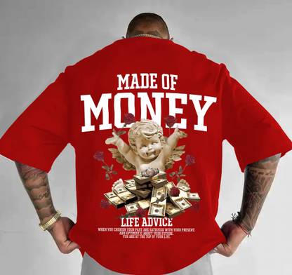 Beaumen Printed, Typography, Graphic Print Men Round Neck Red T-Shirt