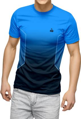 Printed Men Blue T-Shirt