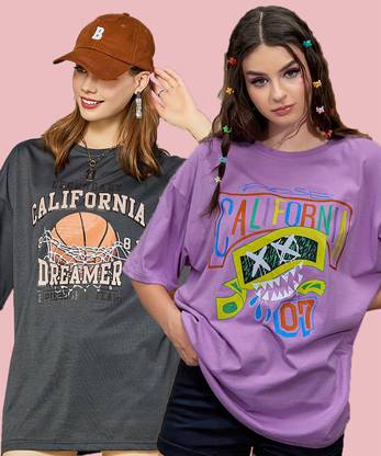 METRONAUT Printed Women Round Neck Multicolor T-Shirt