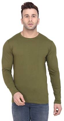 Solid Men Dark Green T-Shirt