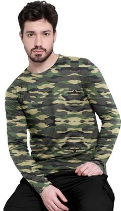 FTX Printed Men Round Neck Dark Green T-Shirt