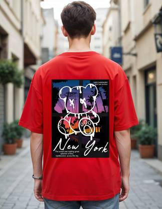 Smartees Printed Men Round Neck Red T-Shirt