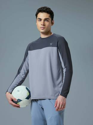 TECHNOSPORT Printed Men Round Neck Grey T-Shirt