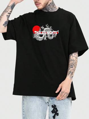 Three Arrows Graphic Print Men Crew Neck Black T-Shirt