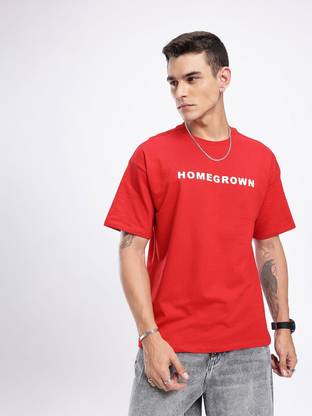 glitchez Printed Men Round Neck Red T-Shirt