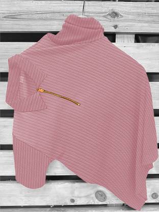 KAJARU Self Design Men Polo Neck Pink T-Shirt