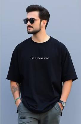 UrGear Printed Men Round Neck Black T-Shirt