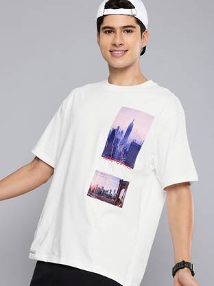 AEROPOSTALE Printed Men Round Neck White T-Shirt