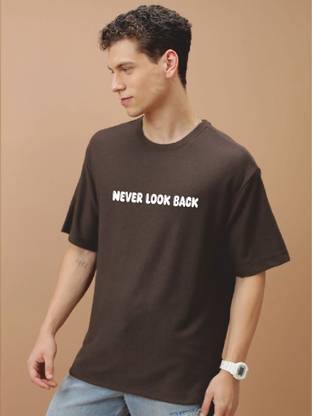Beniot Printed Men Round Neck Brown T-Shirt