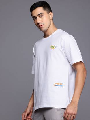 HRX by Hrithik Roshan Printed Men Round Neck White T-Shirt