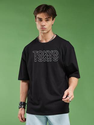 METRONAUT Printed Men Round Neck Black T-Shirt
