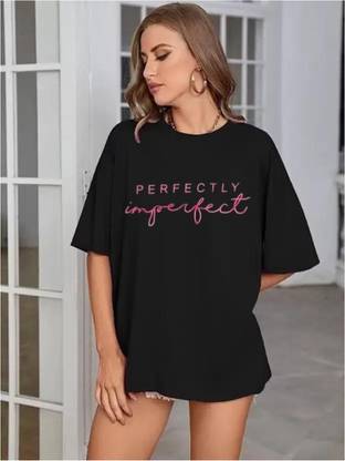 requin Printed Women Round Neck Black T-Shirt