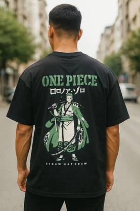 Crazybee - CB Printed Men Round Neck Black T-Shirt