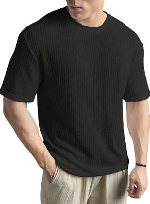 Fashion And Youth Self Design Men Round Neck Black T-Shirt