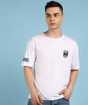 METRONAUT Printed Men Round Neck White T-Shirt