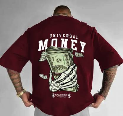 Beaumen Printed, Typography, Graphic Print Men Round Neck Maroon T-Shirt