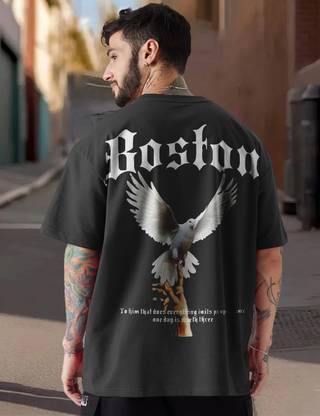 Force Printed Men Round Neck Black T-Shirt