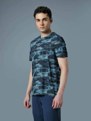 TECHNOSPORT Printed Men Crew Neck Green T-Shirt