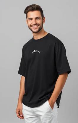 UrGear Typography Men Round Neck Black T-Shirt