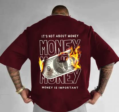 Beaumen Printed, Typography, Graphic Print Men Round Neck Maroon T-Shirt