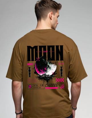 Smartees Printed Men Round Neck Brown T-Shirt